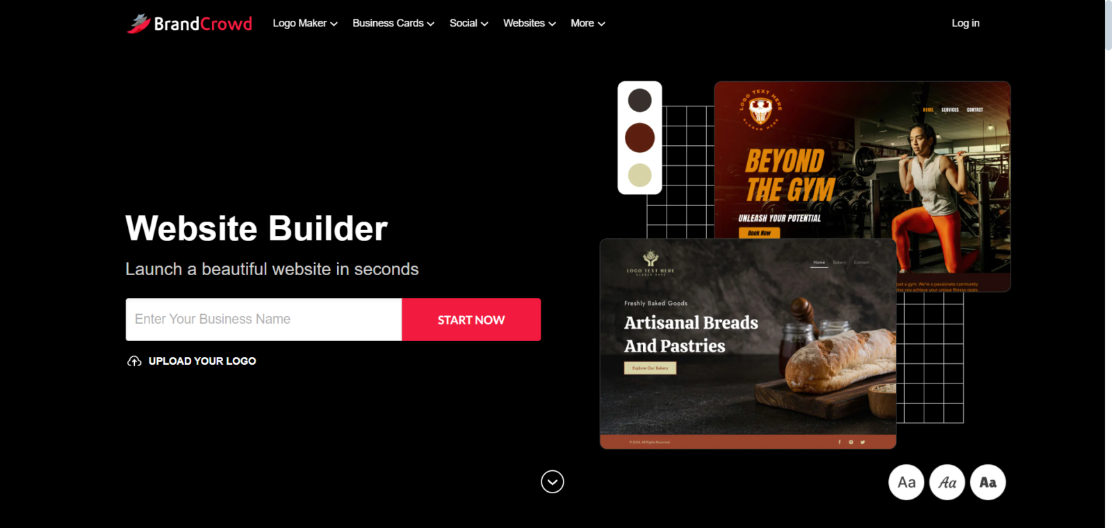 BrandCrowd website builder