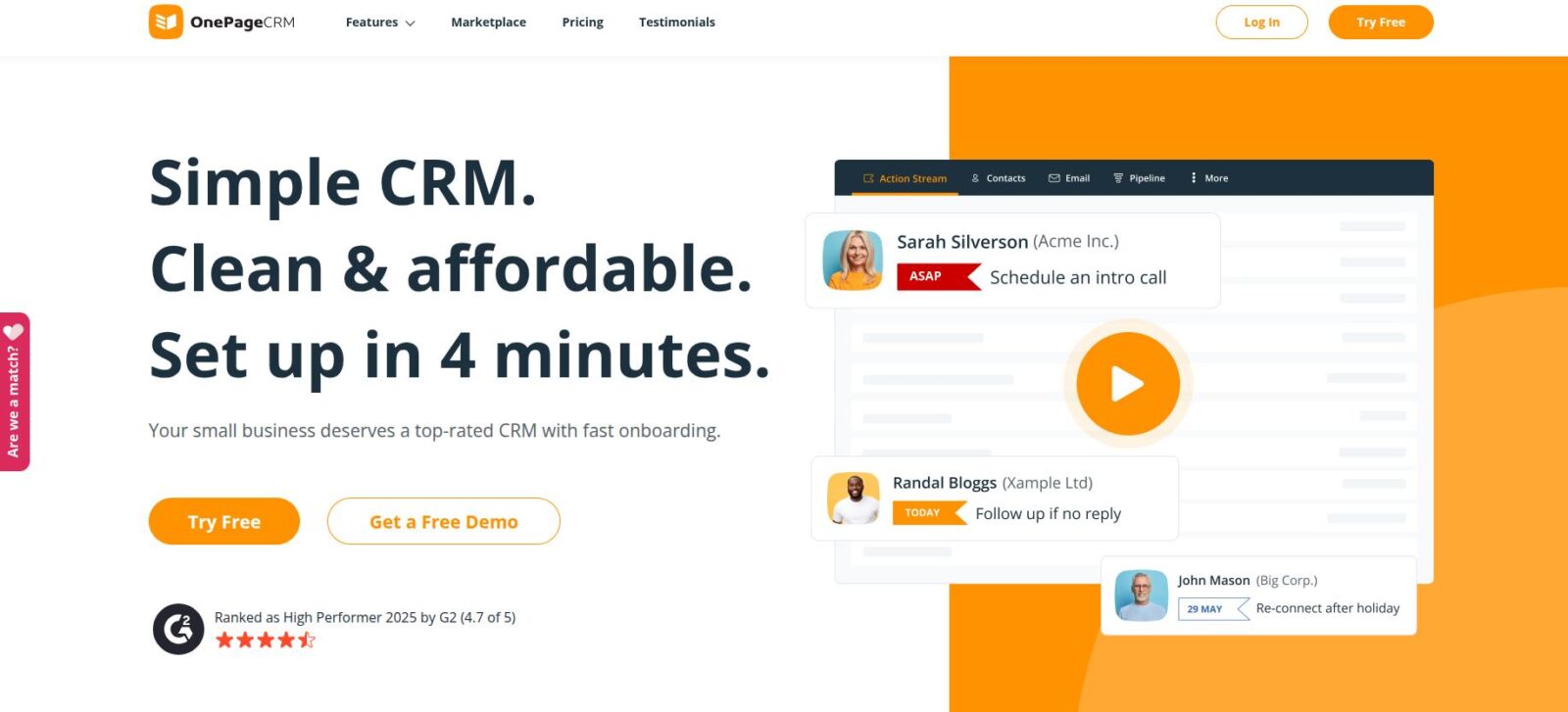 OnePageCRM application
